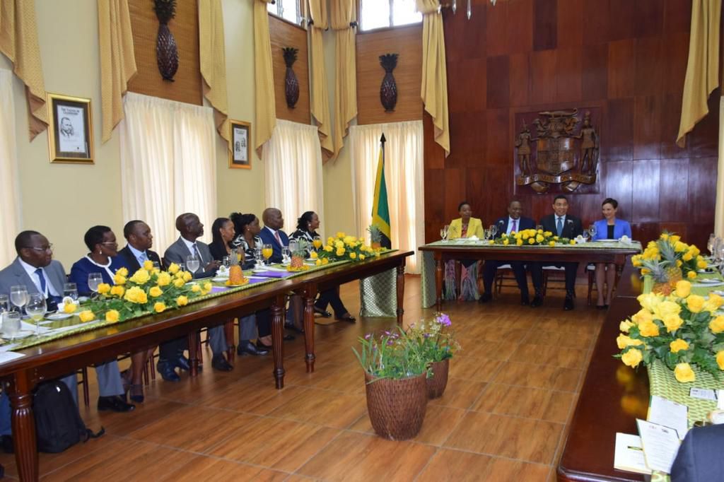 President Uhuru Kenyatta on 3-day State visit to Jamaica with CSs Monica Juma, Najib Balala, Amina Mohamed