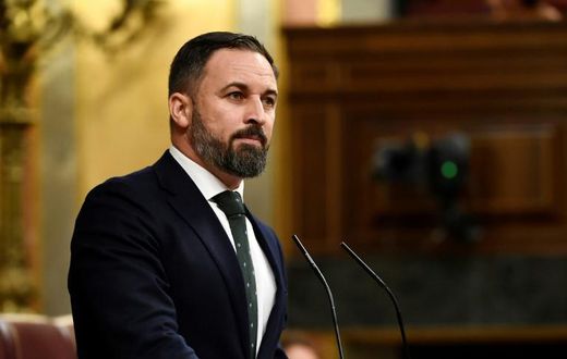 Santiago Abascal, the leader of Spain's far-right party, denounced the socialists in a speech to supporters in Madrid