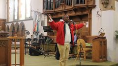 A man at a church pulpit. 18-year-old Dennis Ngugi committed suicide at PCEA Mothaiti Church pulpit in Nakuru