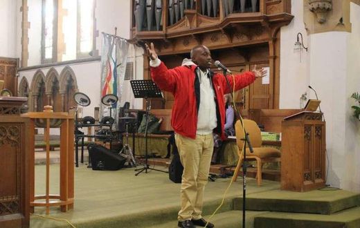 A man at a church pulpit. 18-year-old Dennis Ngugi committed suicide at PCEA Mothaiti Church pulpit in Nakuru