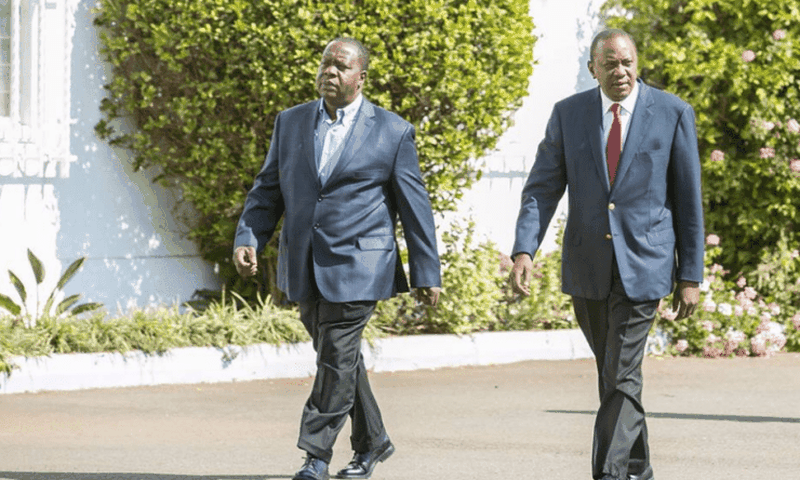 President Uhuru Kenyatta with CS Fred Matiang'i