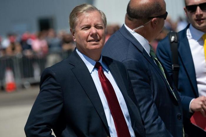 US Senator Lindsey Graham, seen here in August 2019, has sharply criticized President Donald Trump on Syria