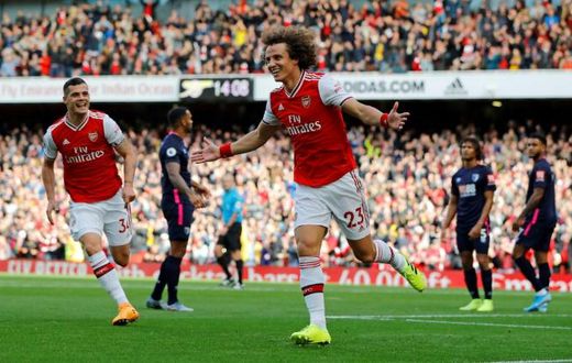 David Luiz scored his first Arsenal goal to secure a 1-0 win over Bournemouth