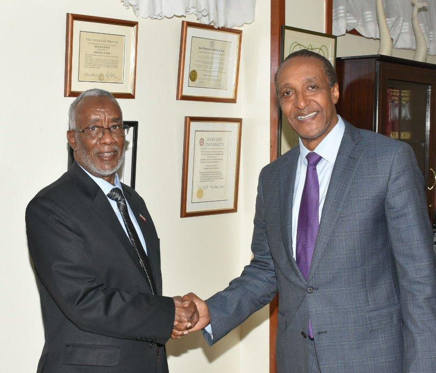 PS Macharia with Somaliland Minister of Foreign Affairs and International Cooperation Yasin Hagi  Mohamed
