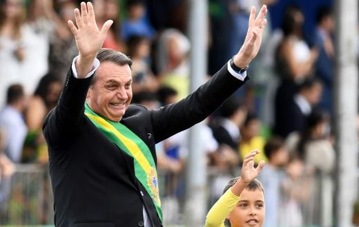 Brazilian President Jair Bolsonaro takes part in the Independence Day Parade in Brasilia, on September 7, 2019