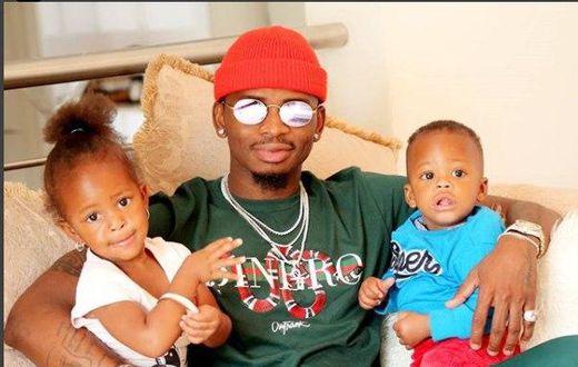 Diamond Platnumz and his Kids Princess Tiffah and Prince Nillan