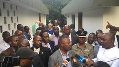 DCI boss George Kinoti addressing the pres after Cohen's body was found