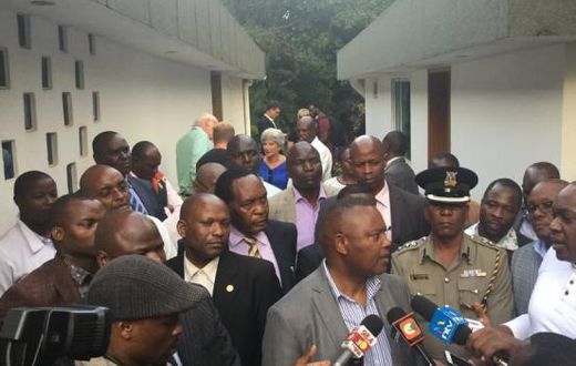 DCI boss George Kinoti addressing the pres after Cohen's body was found