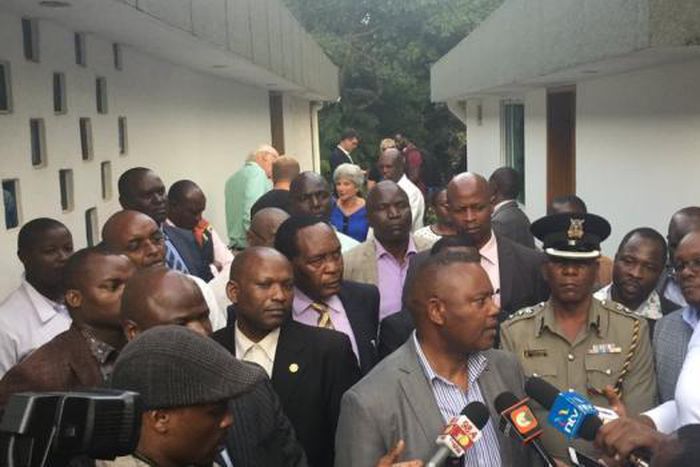 DCI boss George Kinoti addressing the pres after Cohen's body was found