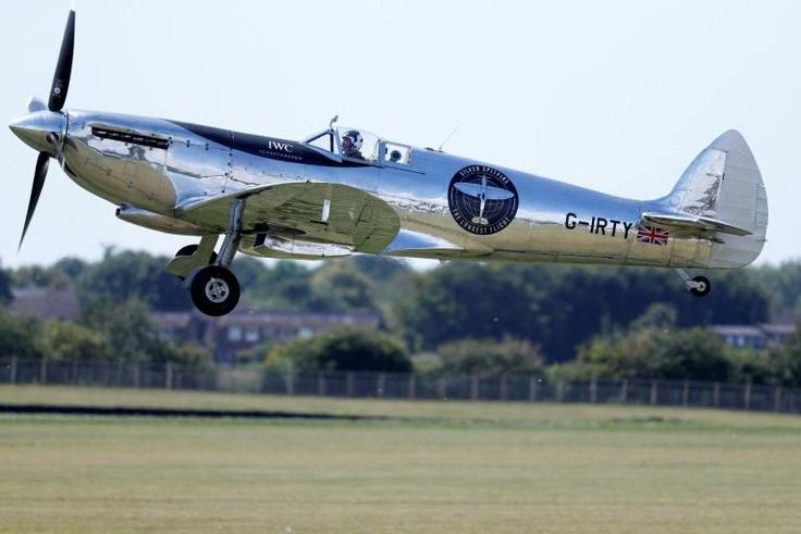 Two British aviators, Matt Jones and Steve Brooks, are taking turns to fly the Silver Spitfire on its four-month, 43,500-kilometre adventure westwards around the globe -- the first time a Spitfire will ever have circumnavigated the planet