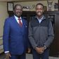 Opposition leader Raila Odinga with David Mokenye Onyuoki, political science students at Duke University who will be his intern
