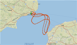 The fastest way across the Channel isnt always a straight line, due to currents and conditions. Sarah Thomas swam this path, according to the GPS tracker used during her swim.