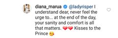 Diana's reply