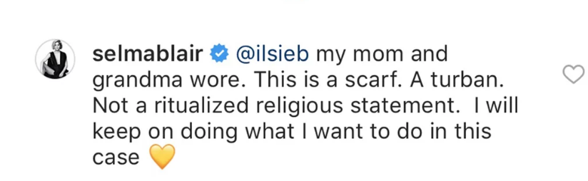 Selma Blair Defends Wearing Headwrap On Instagram