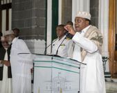 President Uhuru Kenyatta addresses Muslim faithfuls at Jamia Mosque in historic maiden visit by a sitting president (PSCU)