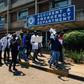 Zimbabwe junior doctors protested Sunday over the abduction of their union's leader, Dr Peter Magombeyi