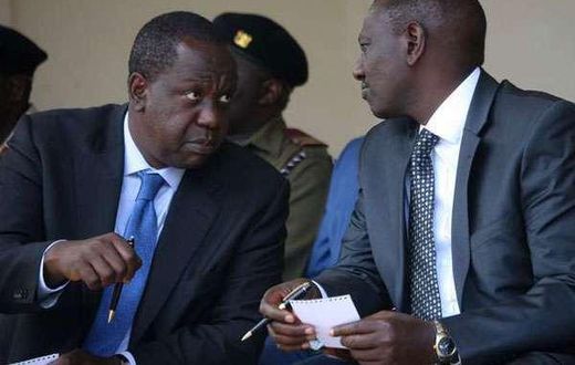 Interior CS Fred Matiang'i with Deputy President William Ruto during a past event