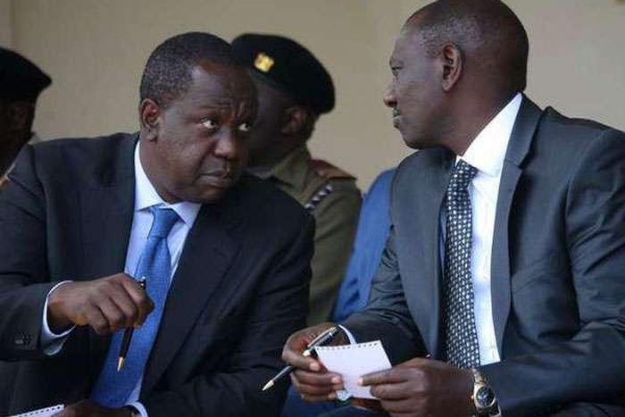 Interior CS Fred Matiang'i with Deputy President William Ruto during a past event