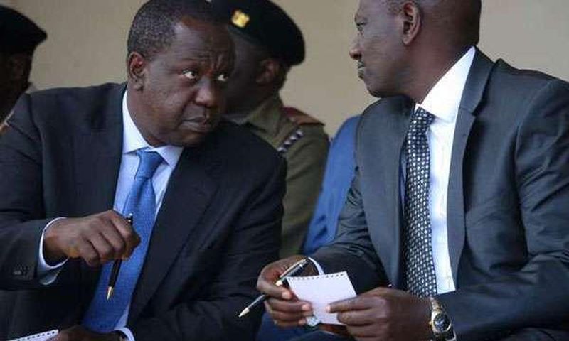 Interior CS Fred Matiang'i with Deputy President William Ruto during a past event