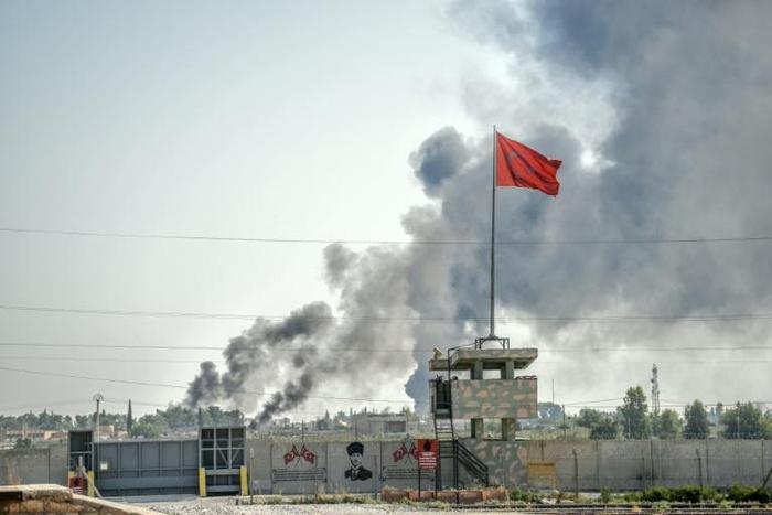 The Kurdish-controlled but mainly Arab border town of Tal Abyad is one of the areas that have taken the brunt of the Turkish offensive into northeastern Syria, now in its third day