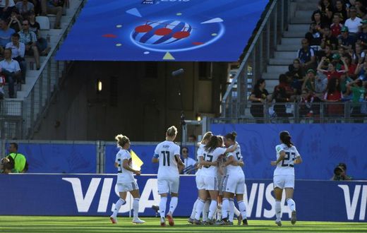 Germany reached the quarter-finals of the women's World Cup with a 3-0 win over Nigeria on Saturday