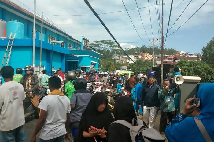 Terrified residents ran into the streets as buildings fell in around them