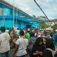 Terrified residents ran into the streets as buildings fell in around them