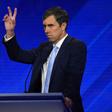 Democratic presidential hopeful Former Texas Representative Beto O'Rourke gestures during the third Democratic primary debate of the 2020 presidential campaign season on Thursday