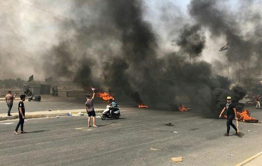 Protests erupt in Baghdad for a second straight day prompting security forces to fire live rounds in the air despite calls for restraint from President Barham Saleh