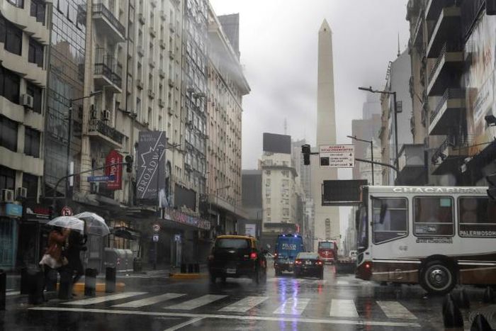 View of downtown Buenos Aires on June 16, 2019 during a massive power cut
