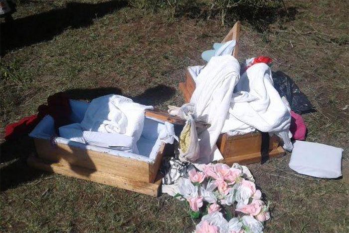 Coffins Homa Bay couple used to bury dolls claiming that their twins had died (Nation)