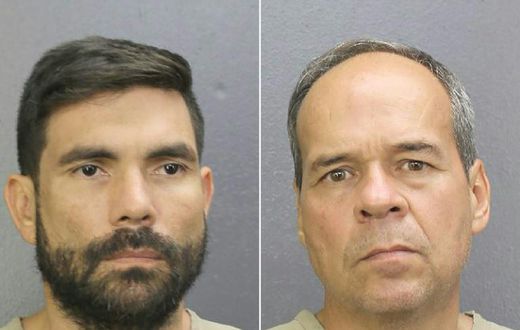 Mugshots released on September 24, 2019, by the Broward County Sheriff's office shows Venezuelan national Jean Charles Sanchez Rojas (L) and Victor Fossi Grieco who were arrested by US Marshals service for smuggling gold into the country