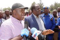 Interior Cabinet secretary Fred Matiang’i with Kakamega Governor Wycliffe Oparanya (Courtesy)