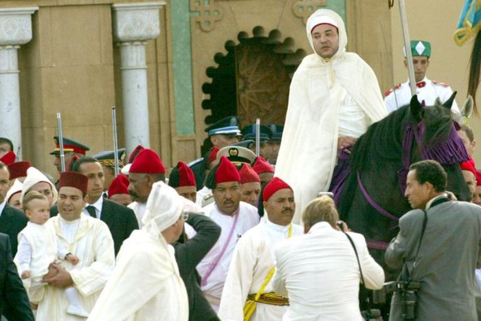 Moroccan King Mohammed VI celebrates the annual pledge to the monarchy on July 31, 2004