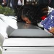 Myeshia Johnson kisses the casket of her husband US Army Sgt. LaDavid Johnson, who was killed in the October 4, 2017 ambush in Niger