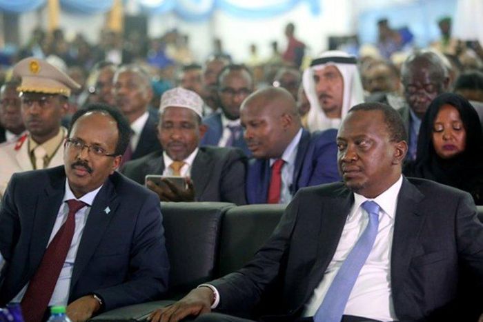 President Uhuru Kenyatta with President of Somalia Mohamed Abdullahi Farmaajo during a past event (Twitter)
