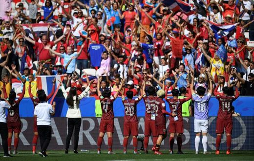 Thailand were cheered by fans despite losing 5-1 to Sweden