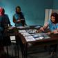Afghan Independent Election Commission (IEC) officials count ballot papers after polling station closed in Mazar-i- Sharif