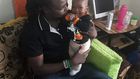 Baby Ethan Muendo with his father, KBC journalist Jonathan Muendo (Twitter)