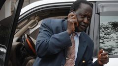 A file photo of Raila Odinga. His attempts to secure Miguna release from JKIA proved futile despite a call to President Uhuru Kenyatta