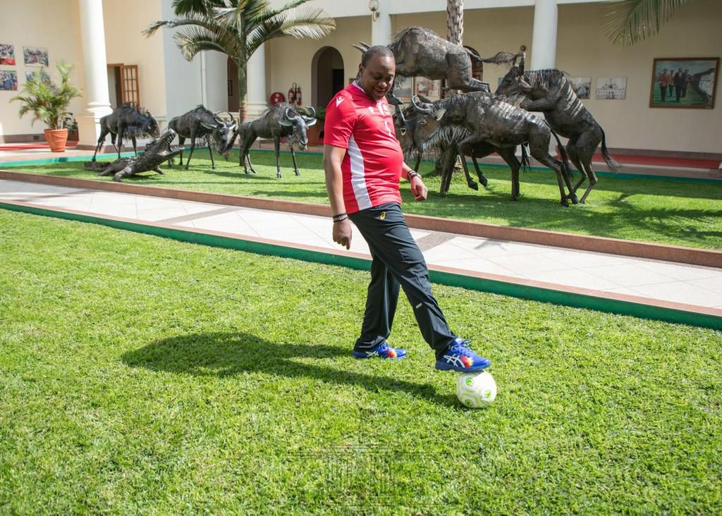 President Uhuru Kenyatta on Sunday as he cheered on Harambee Stars. Politicians rain insults on Harambee Stars after 2-0 loss in first AFCON match