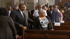 President Uhuru Kenyatta with First Lady Margaret Kenyatta during the memorial service for Safaricom CEO Bob Collymore. Uhuru recounts 2 am phone call from Collymore before his death