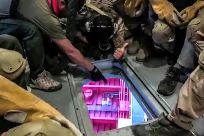 This image grab taken from a video provided by Iran's Revolutionary Guard official website via SEPAH News on July 20, 2019, allegedly shows Revolutionary Guard Corps preparing to board the British-flagged tanker Stena Impero in the Strait of Hormuz