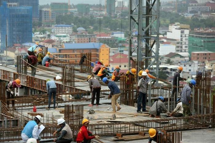 Tens of thousands of Cambodian day-labourers work on the mushrooming construction sites in Sihanoukville