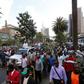 Kenyan opposition leader of the Coalition for Reforms and Democracy (CORD), Raila Odinga (C) leads his supporters during a protest near the premises hosting the headquarters of Independent Electoral and Boundaries Commission (IEBC) to demand the disban...