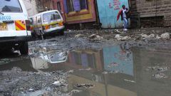 A street filled with sewage waste (Twitter)