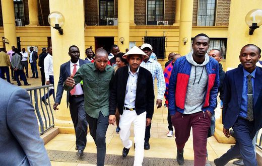 Embakasi East MP Babu Owino wears ridiculous hat to show solidarity with Starehe MP Charles Njagua alias Jaguar