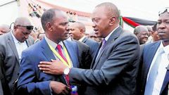 President Uhuru Kenyatta with Marsabit Governor Ukur Yattani