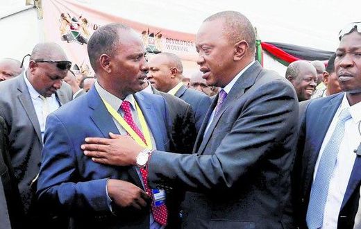 President Uhuru Kenyatta with Marsabit Governor Ukur Yattani