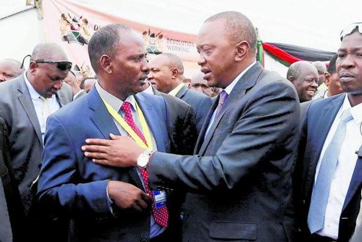 President Uhuru Kenyatta with Marsabit Governor Ukur Yattani